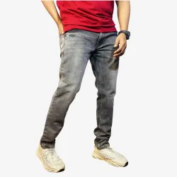Men's Washed Black Slim Fit Stretch Jeans | Premium Casual Denim
